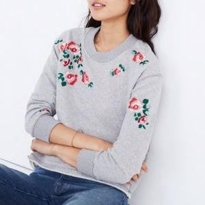 Madewell Floral Embroidered Sweatshirt